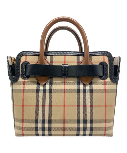 BURBERRY（バーバリー）BURBERRY (バーバリー) ヴィンテージチェック トリプルスタッズ ベルトバッグ ベージュ×ブラックの古着・服飾アイテム