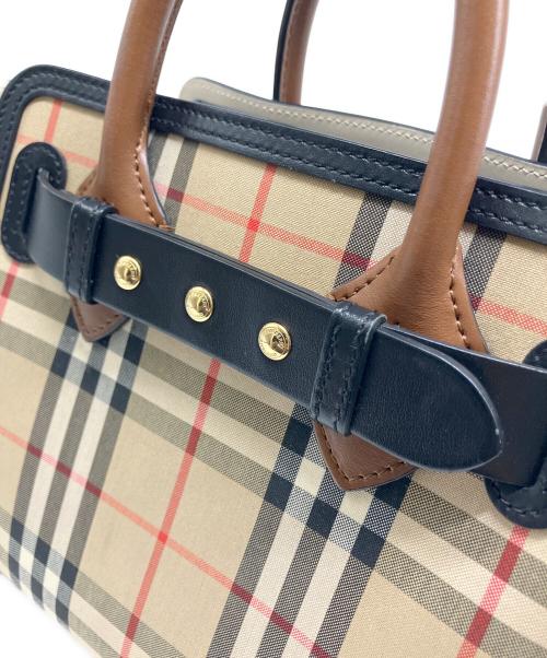BURBERRY（バーバリー）BURBERRY (バーバリー) ヴィンテージチェック トリプルスタッズ ベルトバッグ ベージュ×ブラックの古着・服飾アイテム