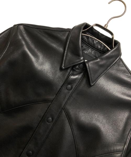 Schott（ショット）Schott (ショット) レザーウエスタンシャツ ブラック サイズ:Lの古着・服飾アイテム