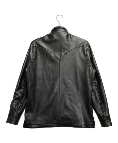 Schott（ショット）Schott (ショット) レザーウエスタンシャツ ブラック サイズ:Lの古着・服飾アイテム