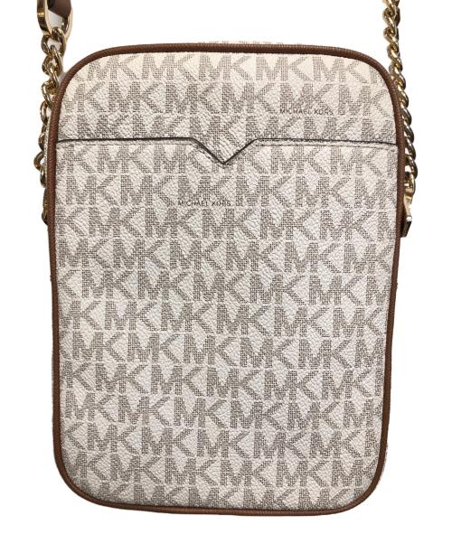 MICHAEL KORS（マイケル・コース）MICHAEL KORS (マイケルコース) ショルダーバッグ ベージュ×ブラウンの古着・服飾アイテム