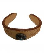 不明フメイ）の古着「レザーブレスレット」｜ナチュラル