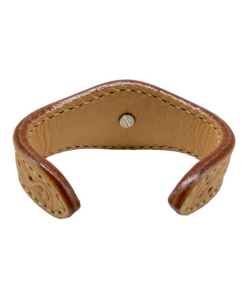 不明（フメイ）不明 (フメイ) レザーブレスレット ナチュラルの古着・服飾アイテム