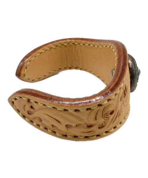 不明（フメイ）不明 (フメイ) レザーブレスレット ナチュラルの古着・服飾アイテム