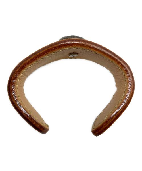 不明（フメイ）不明 (フメイ) レザーブレスレット ナチュラルの古着・服飾アイテム