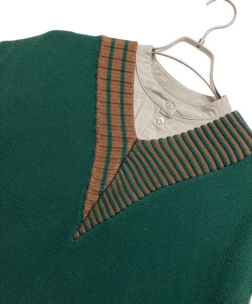 Ameri（アメリ）Ameri (アメリ) レイヤードシャツ ベージュ×グリーン サイズ:FREEの古着・服飾アイテム