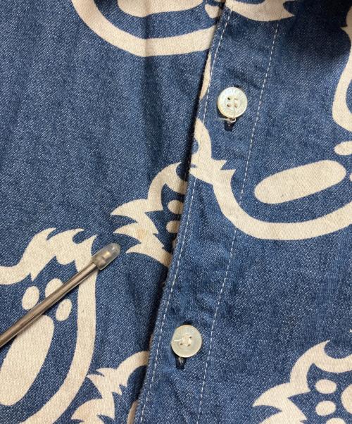 Hysteric Glamour（ヒステリックグラマー）Hysteric Glamour (ヒステリックグラマー) FIRE BEAR柄 オーバーサイズデニムシャツ ブルー サイズ:FREEの古着・服飾アイテム