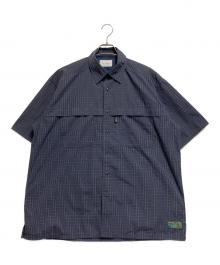 FREAK'S STORE×FOX FIRE（フリークスストア×フォックスファイヤー）の古着「フィッシングポケット ショートスリーブ チェックシャツ」｜ネイビー×ブラック