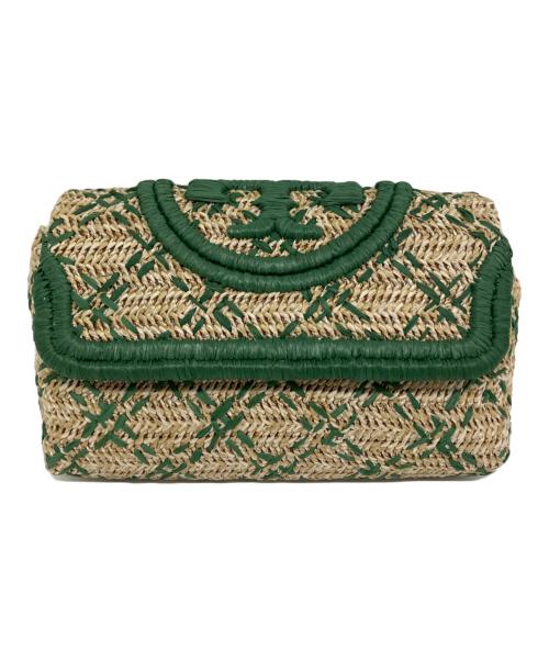 TORY BURCH（トリーバーチ）TORY BURCH (トリーバーチ) クラッチバッグ ナチュラル×グリーン 未使用品の古着・服飾アイテム
