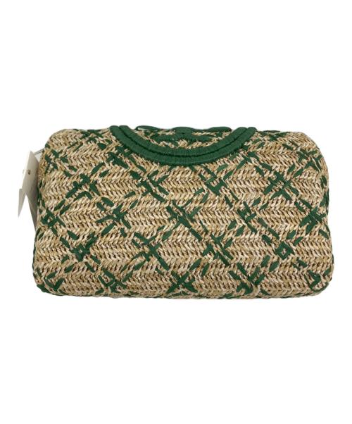 TORY BURCH（トリーバーチ）TORY BURCH (トリーバーチ) クラッチバッグ ナチュラル×グリーン 未使用品の古着・服飾アイテム