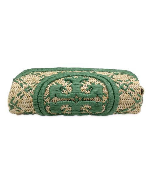 TORY BURCH（トリーバーチ）TORY BURCH (トリーバーチ) クラッチバッグ ナチュラル×グリーン 未使用品の古着・服飾アイテム
