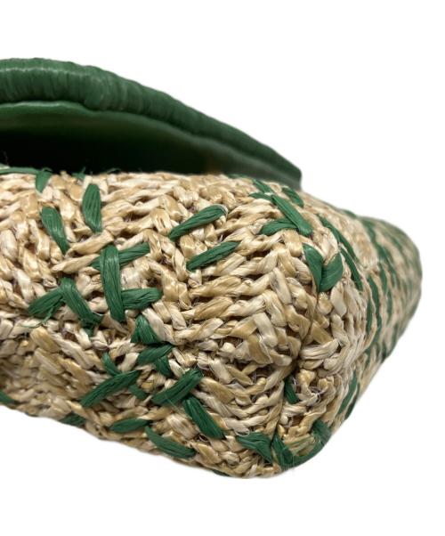 TORY BURCH（トリーバーチ）TORY BURCH (トリーバーチ) クラッチバッグ ナチュラル×グリーン 未使用品の古着・服飾アイテム