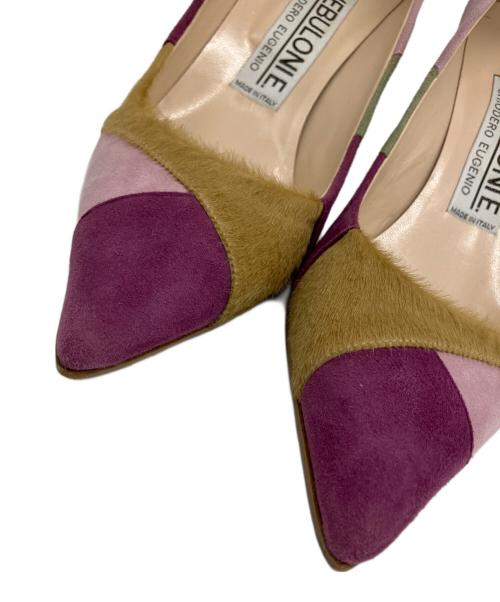 NEBULONIE（ネブローニ）NEBULONIE (ネブローニ) ポインテッドトゥパンプス パープル サイズ:35 1/2の古着・服飾アイテム