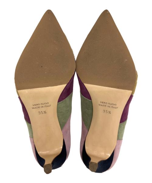 NEBULONIE（ネブローニ）NEBULONIE (ネブローニ) ポインテッドトゥパンプス パープル サイズ:35 1/2の古着・服飾アイテム