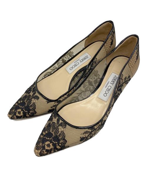 JIMMY CHOO（ジミーチュウ）JIMMY CHOO (ジミーチュウ) レースパンプス ブラック サイズ:35 1/2の古着・服飾アイテム