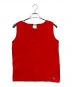 CHANELシャネル）の古着「ノースリーブニット」｜レッド
