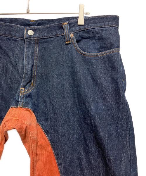 児島ジーンズ（コジマジーンズ）児島ジーンズ (コジマジーンズ) HONDA (ホンダ) モンキーコンボ パンツ インディゴ×オレンジ サイズ:42の古着・服飾アイテム