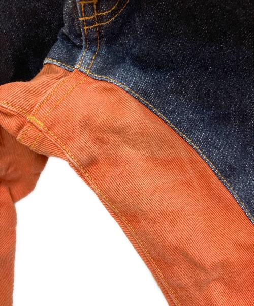 児島ジーンズ（コジマジーンズ）児島ジーンズ (コジマジーンズ) HONDA (ホンダ) モンキーコンボ パンツ インディゴ×オレンジ サイズ:42の古着・服飾アイテム