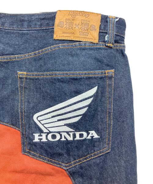 児島ジーンズ（コジマジーンズ）児島ジーンズ (コジマジーンズ) HONDA (ホンダ) モンキーコンボ パンツ インディゴ×オレンジ サイズ:42の古着・服飾アイテム