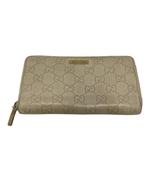 GUCCI（グッチ）GUCCI (グッチ) ラウンドファスナー財布 ホワイトの古着・服飾アイテム