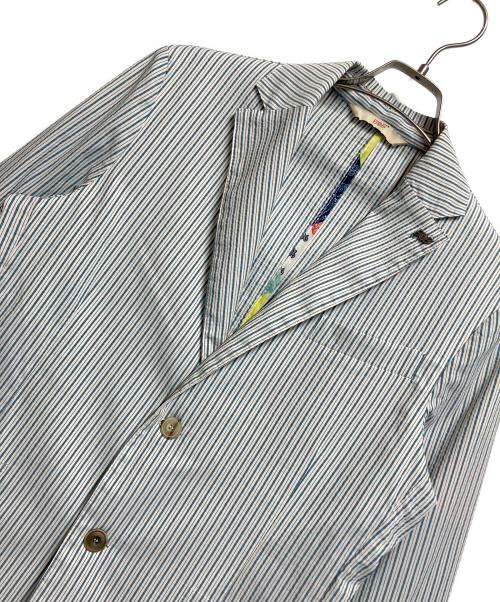 Bob（ボブ）Bob (ボブ) シングルブレストジャケット ブルー×ホワイト サイズ:1048の古着・服飾アイテム