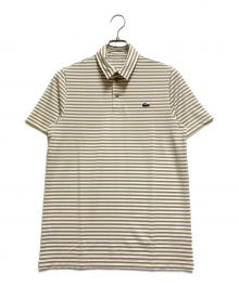 LACOSTE SPORT（ラコステスポーツ）の古着「ウルトラドライバイカラーボーダーポロシャツ」｜ホワイト×ベージュ