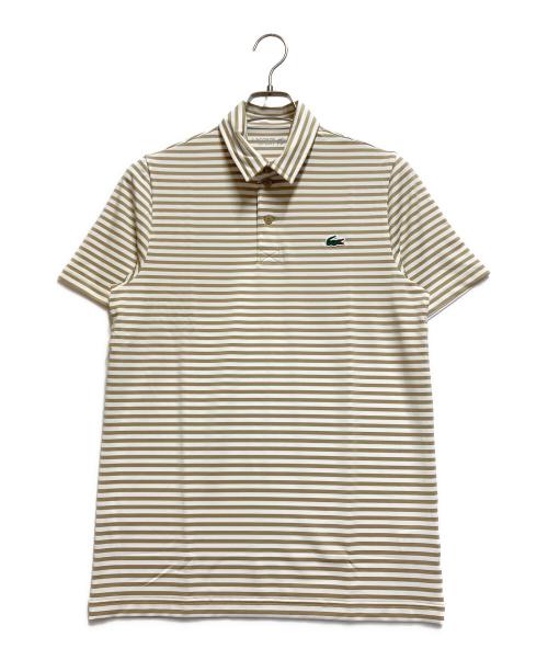LACOSTE SPORT（ラコステスポーツ）LACOSTE SPORT (ラコステスポーツ) ウルトラドライバイカラーボーダーポロシャツ ホワイト×ベージュ サイズ:FR 3 / US S 未使用品の古着・服飾アイテム