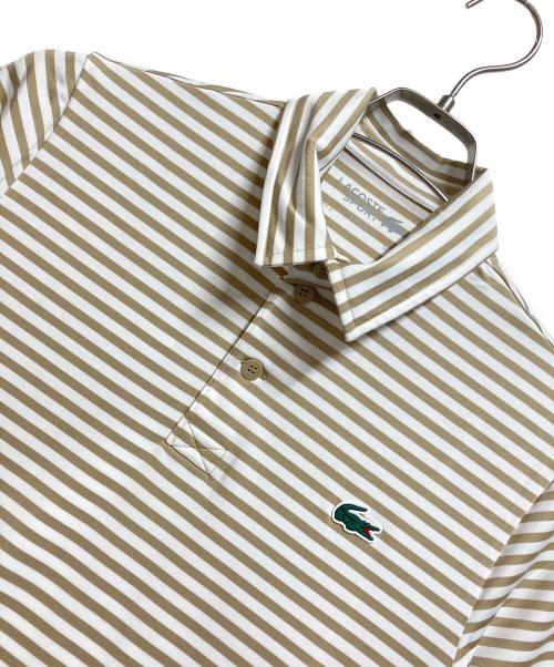 LACOSTE SPORT（ラコステスポーツ）LACOSTE SPORT (ラコステスポーツ) ウルトラドライバイカラーボーダーポロシャツ ホワイト×ベージュ サイズ:FR 3 / US S 未使用品の古着・服飾アイテム