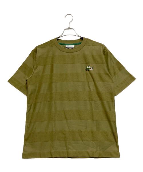 LACOSTE（ラコステ）LACOSTE (ラコステ) パイル地切り替え同色ボーダーTシャツ オリーブ サイズ:FR 3 /US Sの古着・服飾アイテム