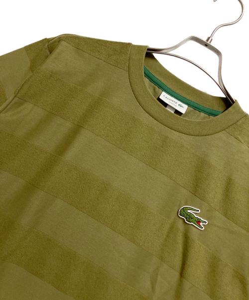 LACOSTE（ラコステ）LACOSTE (ラコステ) パイル地切り替え同色ボーダーTシャツ オリーブ サイズ:FR 3 /US Sの古着・服飾アイテム