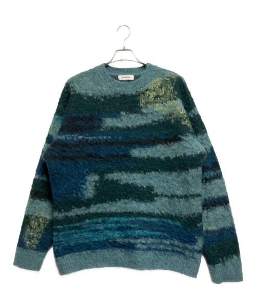 MONKEY TIME（モンキータイム）MONKEY TIME (モンキータイム) BRSHD MHR JACQUARD CREW NECK グリーン サイズ:Mの古着・服飾アイテム