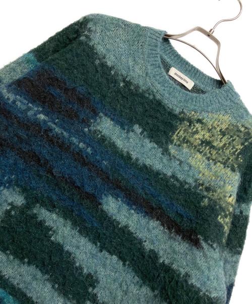 MONKEY TIME（モンキータイム）MONKEY TIME (モンキータイム) BRSHD MHR JACQUARD CREW NECK グリーン サイズ:Mの古着・服飾アイテム
