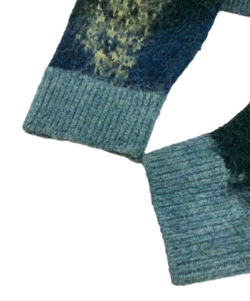 MONKEY TIME（モンキータイム）MONKEY TIME (モンキータイム) BRSHD MHR JACQUARD CREW NECK グリーン サイズ:Mの古着・服飾アイテム