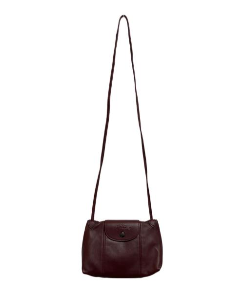 LONGCHAMP（ロンシャン）LONGCHAMP (ロンシャン) ル プリアージュ キュイール ショルダーバッグ バーガンディーの古着・服飾アイテム