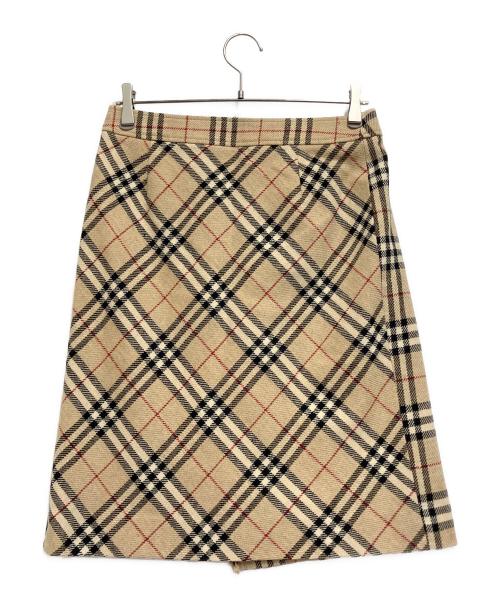 BURBERRY LONDON（バーバリーロンドン）BURBERRY LONDON (バーバリーロンドン) カシミヤ混ラップスカート ベージュ サイズ:40の古着・服飾アイテム