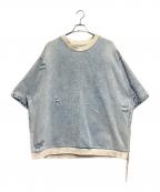 ZARAザラ）の古着「ダメージ加工デニムスウェット」｜ブルー