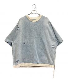 ZARA（ザラ）の古着「ダメージ加工デニムスウェット」｜ブルー