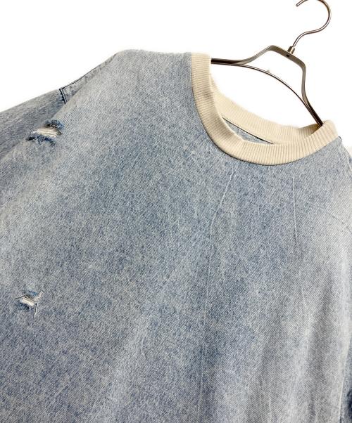 ZARA（ザラ）ZARA (ザラ) ダメージ加工デニムスウェット ブルー サイズ:USA XLの古着・服飾アイテム