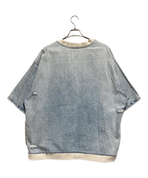 ZARA（ザラ）ZARA (ザラ) ダメージ加工デニムスウェット ブルー サイズ:USA XLの古着・服飾アイテム