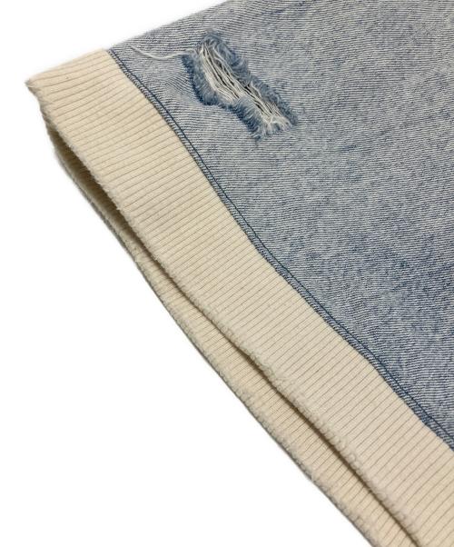 ZARA（ザラ）ZARA (ザラ) ダメージ加工デニムスウェット ブルー サイズ:USA XLの古着・服飾アイテム