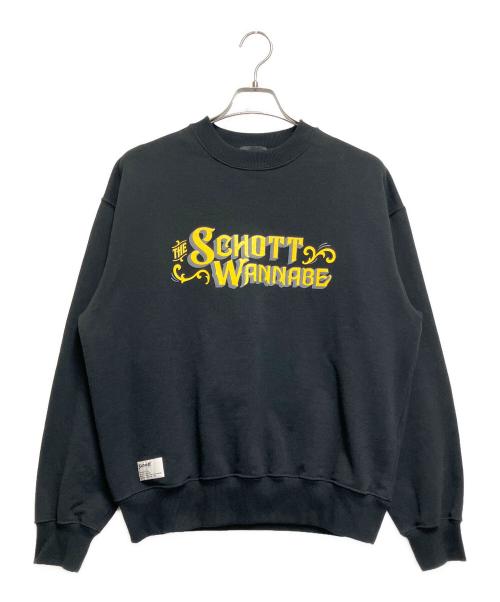 Schott（ショット）Schott (ショット) AMERICAN WATANABE CREW SWEAT ブラック サイズ:Mの古着・服飾アイテム