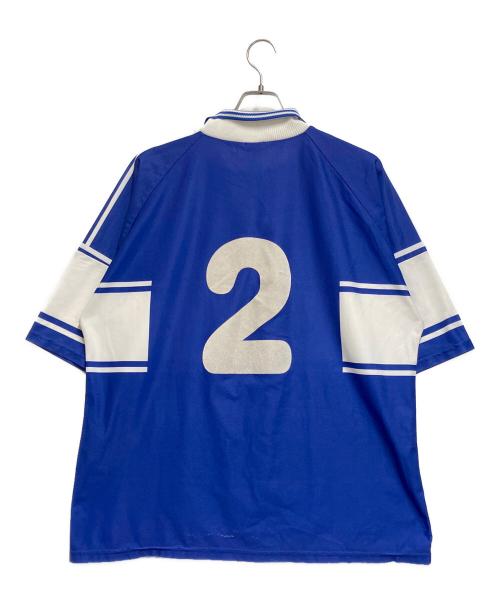 adidas（アディダス）adidas (アディダス) BERAVER (ブレイヴァー) 半袖カットソー ブルー×ホワイト サイズ:US XLの古着・服飾アイテム