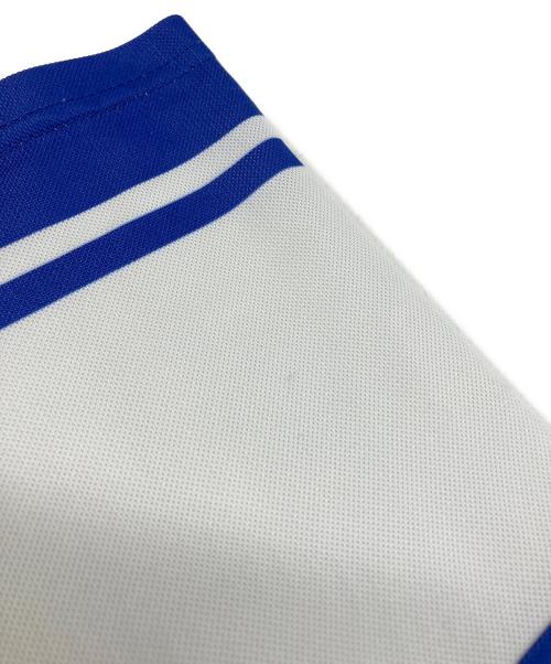 adidas（アディダス）adidas (アディダス) BERAVER (ブレイヴァー) 半袖カットソー ブルー×ホワイト サイズ:US XLの古着・服飾アイテム