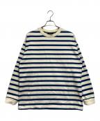 JOURNAL STANDARD relumeジャーナルスタンダード レリューム）の古着「別注 ヘビーオンスボーダー ロングスリーブTシャツ」｜ホワイト×ブルー