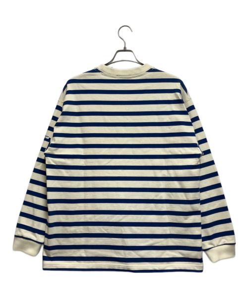 JOURNAL STANDARD relume（ジャーナルスタンダード レリューム）JOURNAL STANDARD relume (ジャーナルスタンダード レリューム) 別注 ヘビーオンスボーダー ロングスリーブTシャツ ホワイト×ブルー サイズ:Mの古着・服飾アイテム