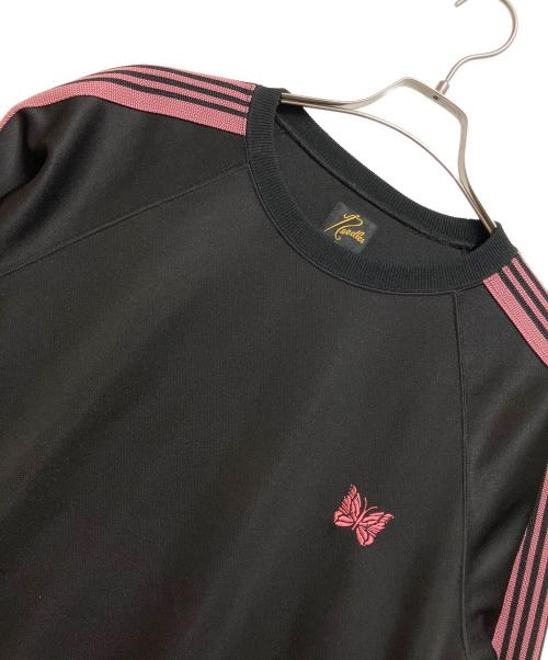 Needles（ニードルズ）Needles (ニードルズ) Track Crew Neck Shirt ブラック×パープル サイズ:Mの古着・服飾アイテム