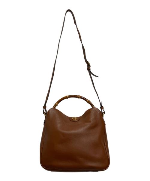 GUCCI（グッチ）GUCCI (グッチ) バンブー ダイアナ ミディアム ショルダーバック ブラウンの古着・服飾アイテム