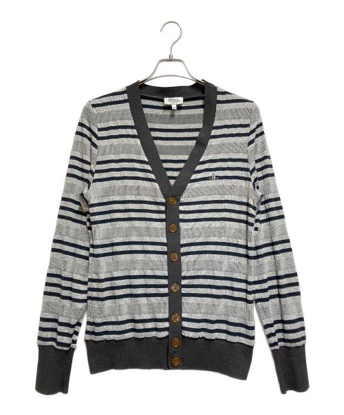 Vivienne Westwood（ヴィヴィアンウエストウッド）Vivienne Westwood (ヴィヴィアンウエストウッド) 薄手ニットカーディガン グレー サイズ:44の古着・服飾アイテム