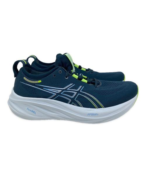 asics（アシックス）asics (アシックス) GEL-NIMBUS 26(ゲル ニンバス 26) ネイビー×ネオンイエロー サイズ:US 9 1/2の古着・服飾アイテム