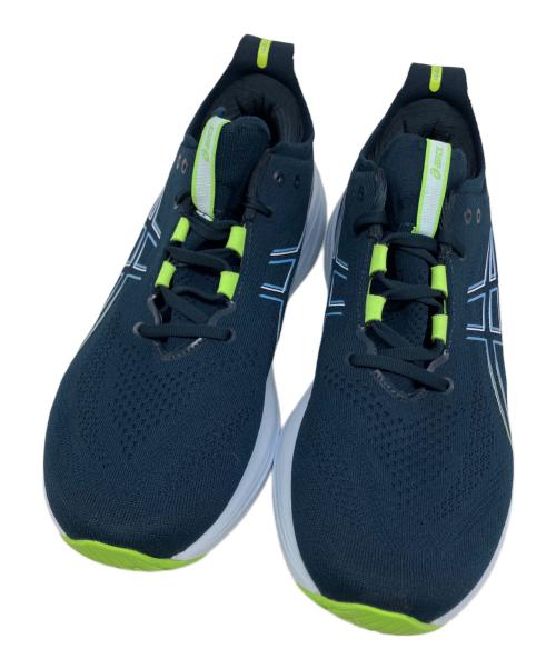 asics（アシックス）asics (アシックス) GEL-NIMBUS 26(ゲル ニンバス 26) ネイビー×ネオンイエロー サイズ:US 9 1/2の古着・服飾アイテム